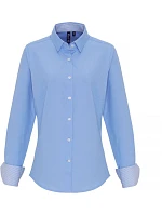 PR 338 Oxford pruhovaná halenka s dlouhým rukávem model 22483480 oxford blue - Premier PR 338 Oxford pruhovaná halenka s dlouhým rukávem model 22483480 oxford blue - Premier
