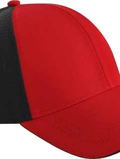 Beechfield B 165 6 panelová klubová kšiltovka 53.0165 red/black