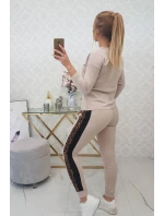 Sada s leopardím potiskem v béžové barvě