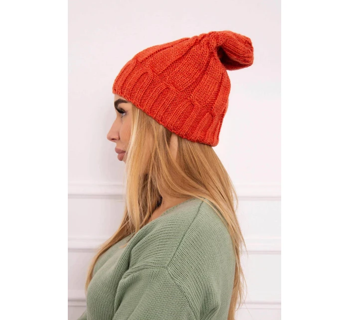 Fleecová čepice červená model 18750137 - K-Fashion Fleecová čepice červená model 18750137 - K-Fashion