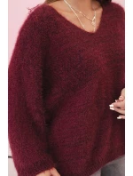 Svetr dámský z s volným střihem a výstřihem do V model 21272129 - K-Fashion Svetr dámský z s volným střihem a výstřihem do V model 21272129 - K-Fashion