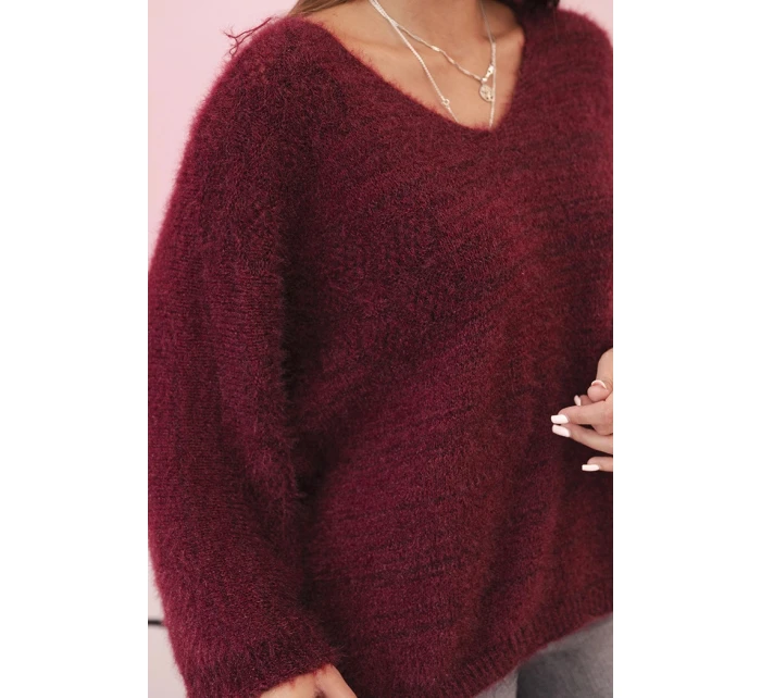 Svetr dámský z s volným střihem a výstřihem do V model 21272129 - K-Fashion Svetr dámský z s volným střihem a výstřihem do V model 21272129 - K-Fashion