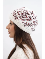 Dámská zimní vlněná čepice s ozdobnými krystalky K399 černá