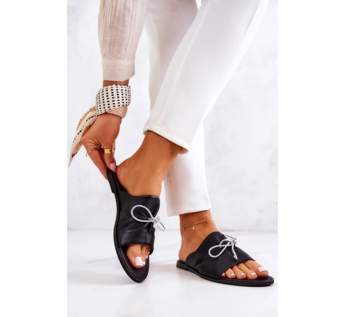 Zazoo 2659 Kožené Dámské Černé Žabky