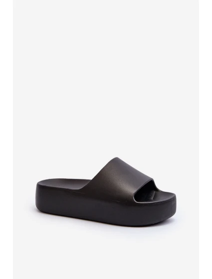 Dámské žabky na tlusté podrážce černé Oreithano