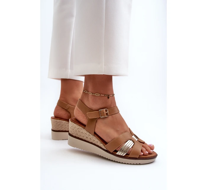 Dámské sandály na klínku s proutěním hnědé Starlenna Dámské sandály na klínku s proutěním hnědé Starlenna