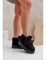 Dámské zavazovací sněžky s hrubou podrážkou černé Loso Dámské zavazovací sněžky s hrubou podrážkou černé Loso