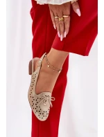 Dírové baleríny s odhalenou patou zlaté Navinnia Dírové baleríny s odhalenou patou zlaté Navinnia