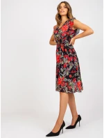 Sukienka DHJ SK  czarno czerwony model 21271926 - FPrice