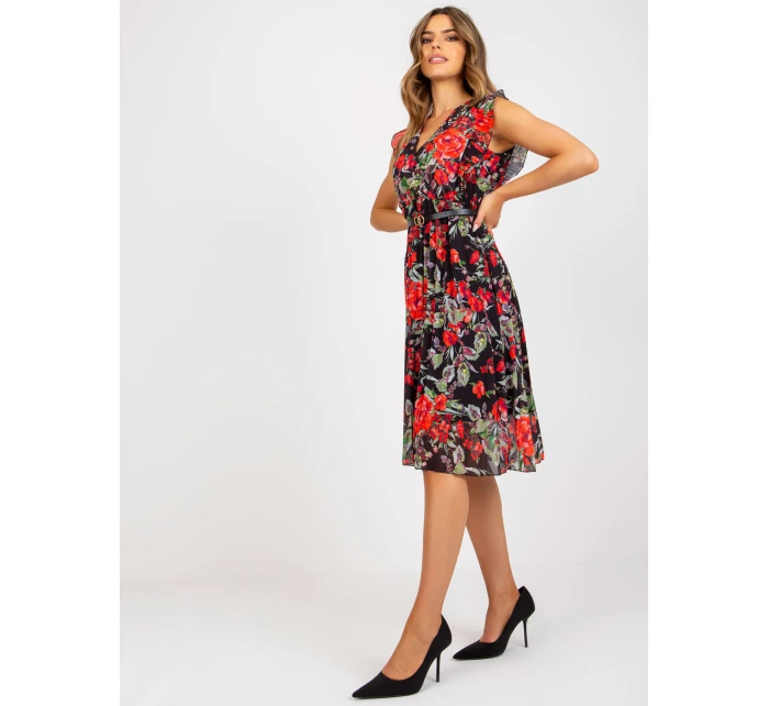 Sukienka DHJ SK  czarno czerwony model 21271926 - FPrice