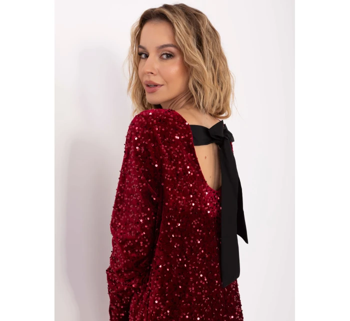 Sukienka MI SK model 21755275 bordowy - FPrice