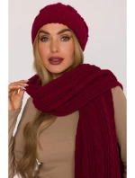 model 21417260 Pletená čepice bordó - Moe model 21417260 Pletená čepice bordó - Moe