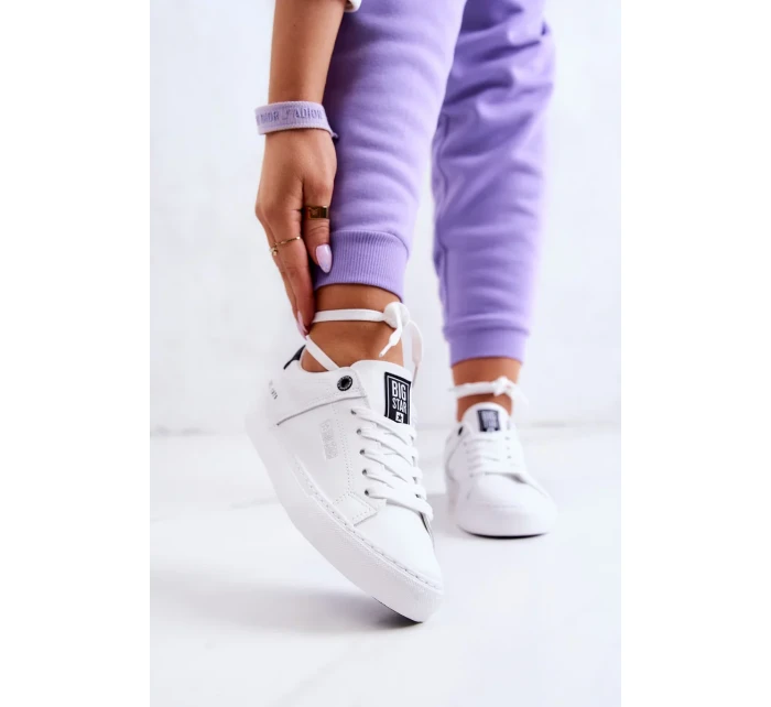 Dámské kožené tenisky Big Star - bílé/černé Dámské kožené tenisky Big Star - bílé/černé