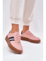 Dámské tenisky na platformě z eko kůže Ediriella – růžové Dámské tenisky na platformě z eko kůže Ediriella – růžové