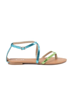 Pohodlné dámské  sandály zelené bez podpatku