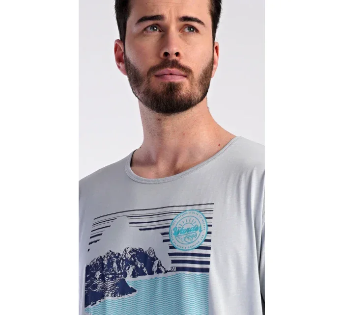 Pánská noční košile s krátkým rukávem model 19903025 - Vienetta MAN Pánská noční košile s krátkým rukávem model 19903025 - Vienetta MAN