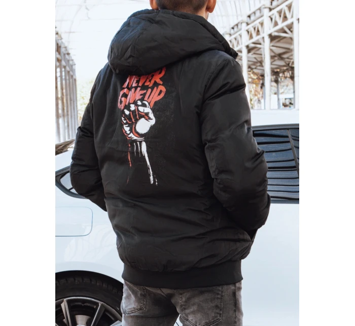 Pánská oboustranná bunda černá Dstreet TX4298 Pánská oboustranná bunda černá Dstreet TX4298