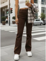 Jeansy damskie z wysokim stanem brązowe FashionStreet UY2910