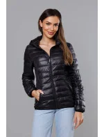 Černá dámská prošívaná bunda pro přechodné období model 17987609 - J.STYLE Černá dámská prošívaná bunda pro přechodné období model 17987609 - J.STYLE