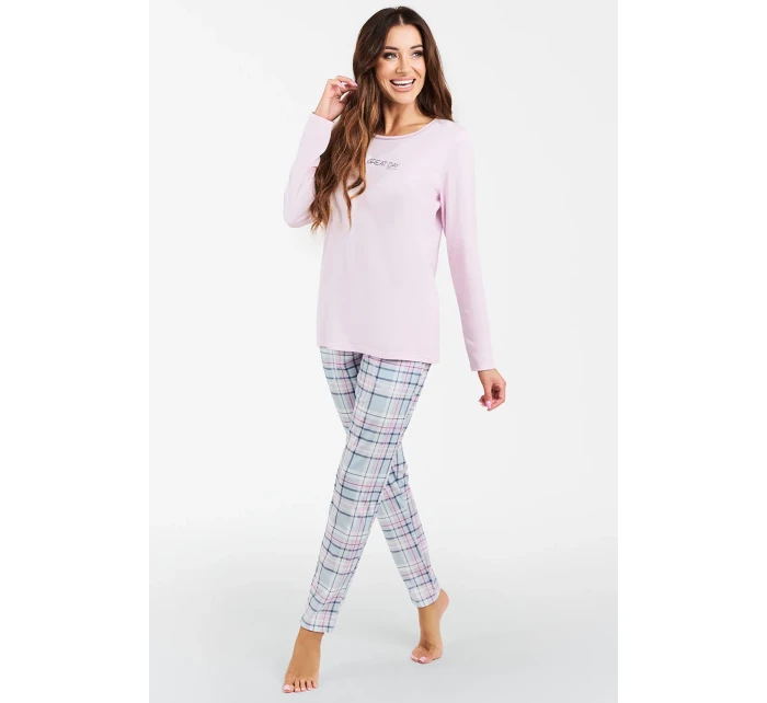 Italská móda Glamour s dlouhým rukávem barva:růžová/potisk