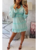 Šaty s ozdobnými volánky mint