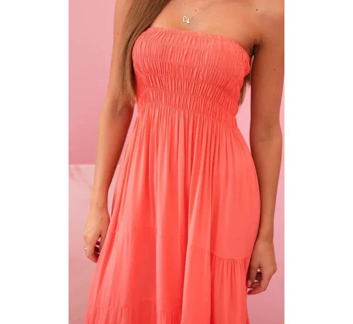 Dámské viskózové šaty s elastickým topem malina