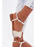 Dámské stříbrné ploché sandály Nexora