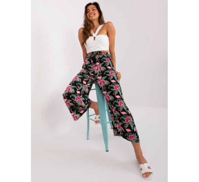 Kalhoty D73770R62237B černá zelená