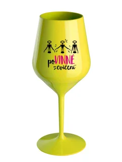POVINNÉ CVIČENÍ - žlutá nerozbitná sklenice na víno 470 ml