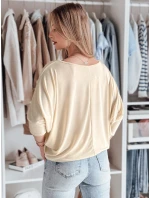 Dámská máslová halenka oversize s přívěskem LUZVIA beige FashionStreet RY2773