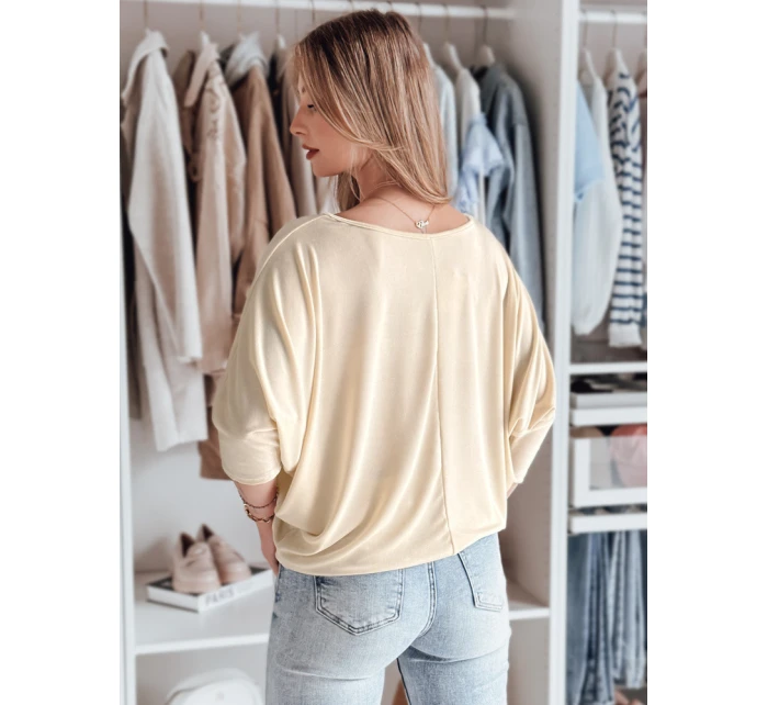Dámská máslová halenka oversize s přívěskem LUZVIA beige FashionStreet RY2773
