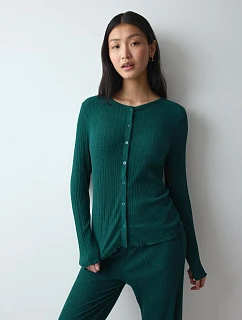 Dámský svetr Versatile Rib Cardigan LSL zelený Green - TRIUMPH