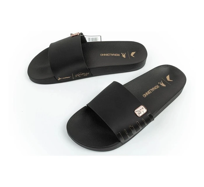 Pánské sportovní žabky model 22114899 Slide pohodlné černé pantofle - Rider