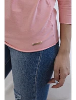 Dámská blůza s lodičkovým výstřihem meruňková