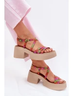 Dámské kožené sandály model 21701949 Multikolor - Maciejka Dámské kožené sandály model 21701949 Multikolor - Maciejka