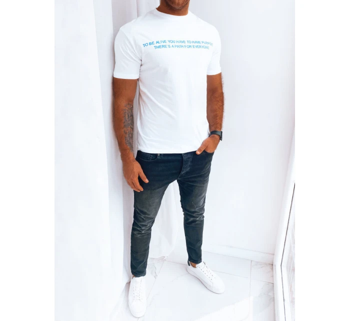 Pánské bílé tričko s potiskem Dstreet RX5193