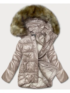 Krátká přechodná prošívaná bunda ve velbloudí barvě (H-202)