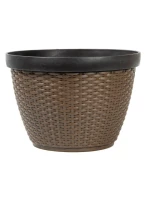RATANOVÝ PLASTOVÝ KVĚTINÁČ O PRŮMĚRU 30,5 CM SASKA ZAHRADA
