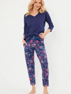 Italská lidová móda r.3/4 sp.7/8 barva:tmavě modrá/potisk