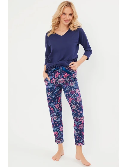 Italská lidová móda r.3/4 sp.7/8 barva:tmavě modrá/potisk Italská lidová móda r.3/4 sp.7/8 barva:tmavě modrá/potisk