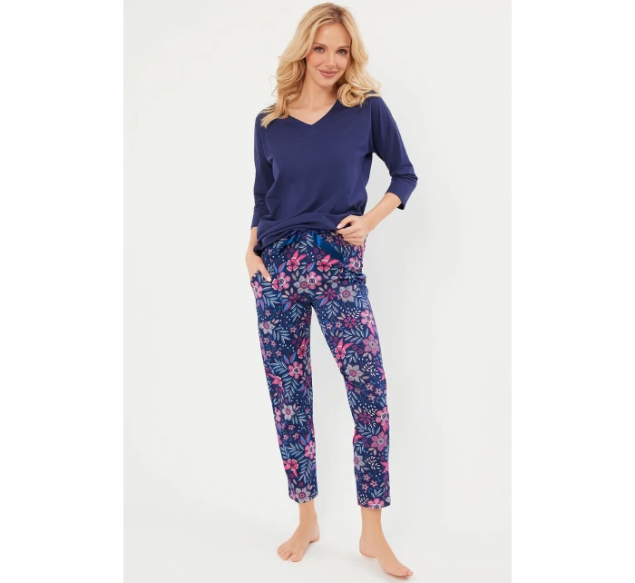 Italská lidová móda r.3/4 sp.7/8 barva:tmavě modrá/potisk Italská lidová móda r.3/4 sp.7/8 barva:tmavě modrá/potisk