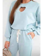 Dámský komplet máslíčko s výřezem ve tvaru srdce mátový