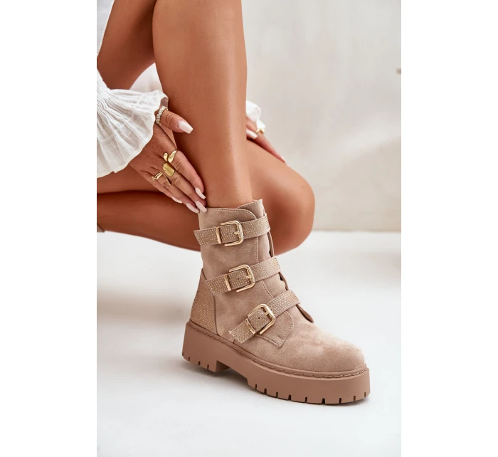 Zateplené dámské boty se béžové model 21670769 - Boto Zateplené dámské boty se béžové model 21670769 - Boto