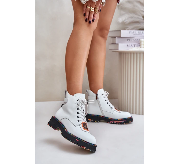 Kožené Boty Tropy Dámské Na Zip Bílé Artiker 55C0515