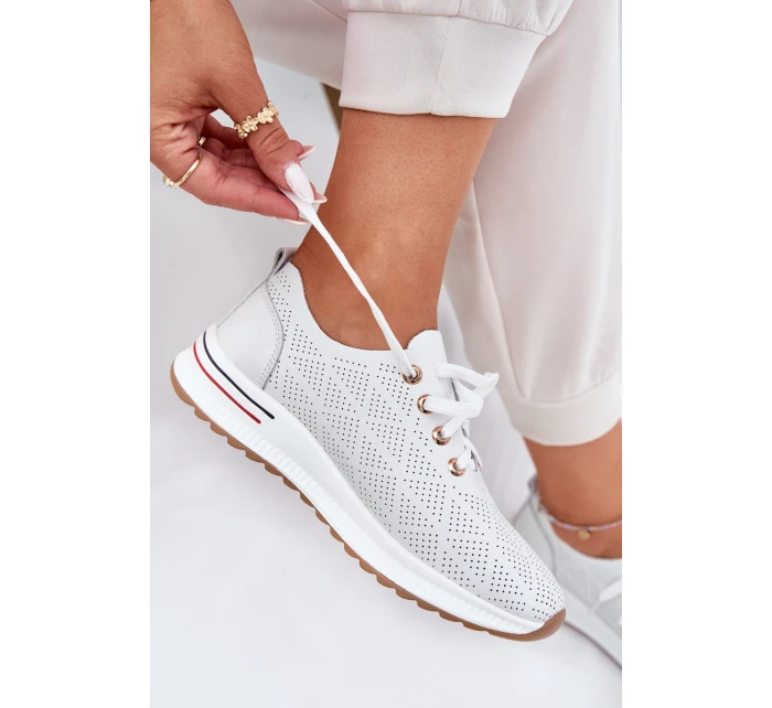 Kožené Lehká Polobotky Dámské model 21691705 Bílé - Artiker