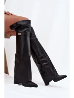 Zateplené kozačky s  za koleno  černé model 21707713 - Boto