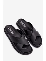 Kožené pánské pantofle Big Star model 22064034 Černé - Big Star Shoes Kožené pánské pantofle Big Star model 22064034 Černé - Big Star Shoes