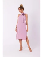 Krepové šaty M736 lila - Moe