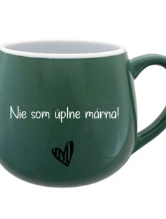 NIE SOM ÚPLNE MÁRNA! - zelený keramický hrníček 300 ml