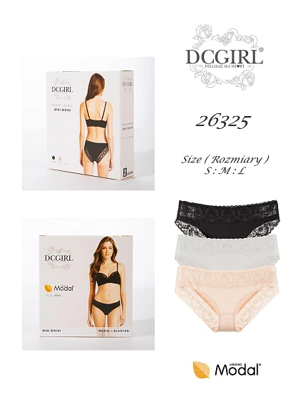 Kalhotky DC Girl 26325 A2, balení, velikosti S–L Kalhotky DC Girl 26325 A2, balení, velikosti S–L